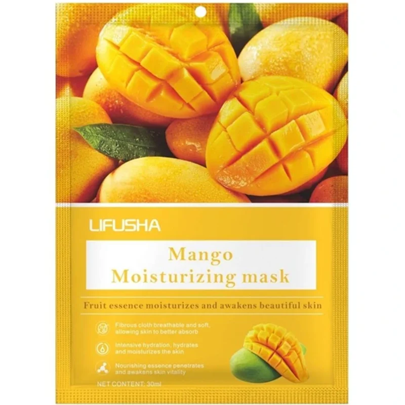 ماسک صورت ورقه ای انبه لیفوشا وزن 30 گرم lifusha